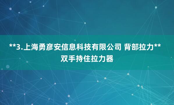 **3.上海勇彦安信息科技有限公司 背部拉力**  双手持住拉力器